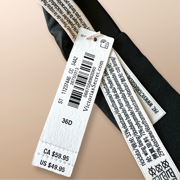 NWT $49.95 Victoria’s Secret Body by Victoria Lined Demi Bra in Black Size 36 D - Picture 4 of 7